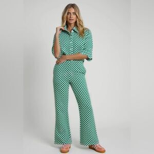 Native Youth Wivi Wide Leg Checkered Trousers NWT